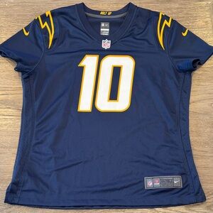Justin Herbert L.A Chargers Nike NFL 10 NAVY Blue Jersey with Yellow Highlights